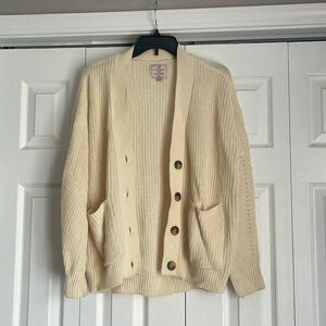 Love for Humanity Gold Label Collection Cream Colored Button Down Cardigan
